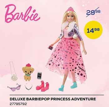 Promoties Deluxe barbiepop princess adventure - Mattel - Geldig van 04/11/2022 tot 09/12/2022 bij Supra Bazar