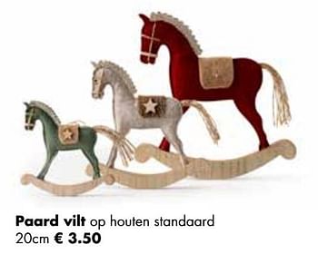 Promoties Paard vilt op houten standaard - Huismerk - Multi Bazar - Geldig van 07/11/2022 tot 31/12/2022 bij Multi Bazar