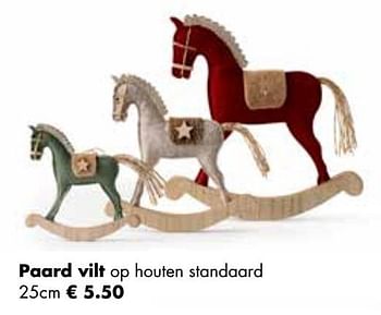 Promoties Paard vilt op houten standaard - Huismerk - Multi Bazar - Geldig van 07/11/2022 tot 31/12/2022 bij Multi Bazar