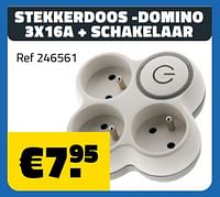 Stekkerdoos -domino 3x16a + schakelaar-Huismerk - Bouwcenter Frans Vlaeminck