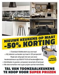 Nieuwe keukens op maat -50% korting-Huismerk - Bouwcenter Frans Vlaeminck