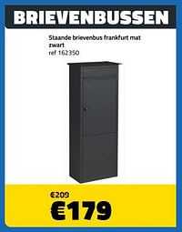 Staande brievenbus frankfurt mat zwart-Huismerk - Bouwcenter Frans Vlaeminck