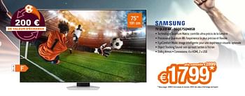 Promotions Samsung tv qled 4k - sgqe75qn85b - Samsung - Valide de 28/10/2022 à 28/11/2022 chez Expert