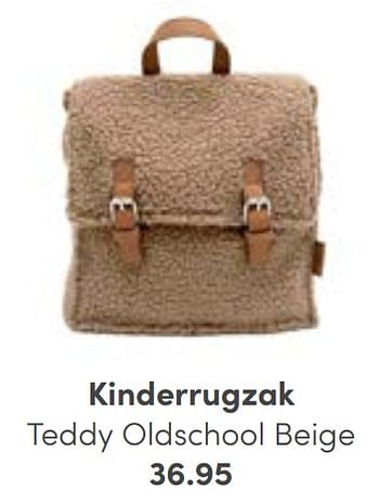 Promoties Kinderrugzak teddy oldschool beige - Huismerk - Baby & Tiener Megastore - Geldig van 30/10/2022 tot 12/11/2022 bij Baby & Tiener Megastore