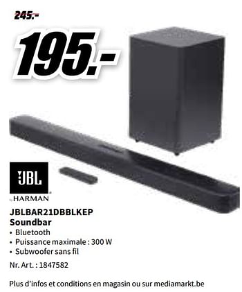 Promotions Jbl jblbar21dbblkep soundbar - JBL - Valide de 07/11/2022 à 13/11/2022 chez Media Markt