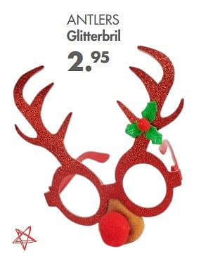 Promoties Antlers glitterbril - Huismerk - Casa - Geldig van 31/10/2022 tot 25/12/2022 bij Casa