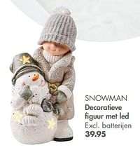 Snowman decoratieve figuur met led-Huismerk - Casa