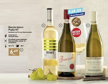 Promoties Baccolo bianco puglia igt - Witte wijnen - Geldig van 07/11/2022 tot 31/12/2022 bij Aldi