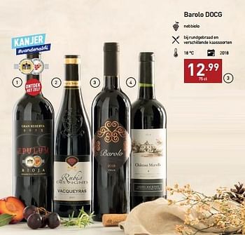 Promoties Barolo docg - Rode wijnen - Geldig van 07/11/2022 tot 31/12/2022 bij Aldi