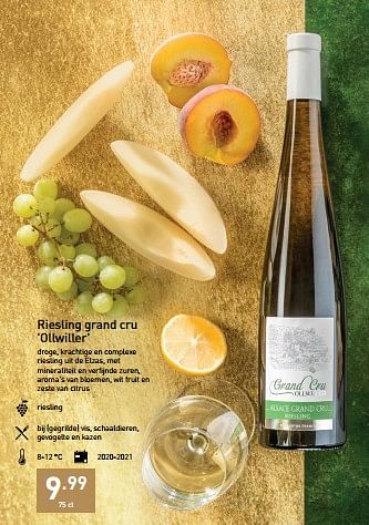 Promoties Riesling grand cru ollwiller - Witte wijnen - Geldig van 07/11/2022 tot 31/12/2022 bij Aldi
