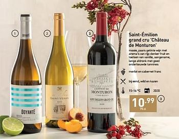 Promoties Saint-émilion grand cru château de monturon - Rode wijnen - Geldig van 07/11/2022 tot 31/12/2022 bij Aldi