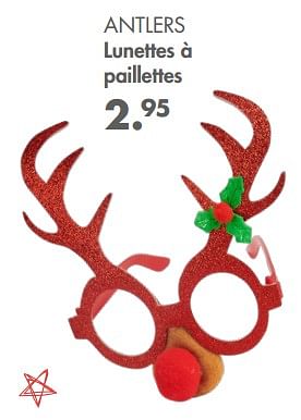 Promotions Antlers lunettes à paillettes - Produit maison - Casa - Valide de 31/10/2022 à 25/12/2022 chez Casa