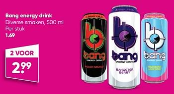 Promoties Bang energy drink - Bang - Geldig van 07/11/2022 tot 20/11/2022 bij Big Bazar
