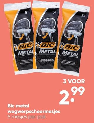 Promoties Bic metal wegwerpscheermesjes - BIC - Geldig van 07/11/2022 tot 20/11/2022 bij Big Bazar