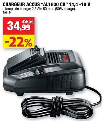 Promotions Bosch chargeur accus al1830 cv 14,4 -18 v - Bosch - Valide de 09/11/2022 à 20/11/2022 chez Hubo