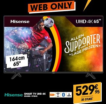 Promoties Hisense smart tv uhd 4k 65a6bg - Hisense - Geldig van 10/11/2022 tot 22/11/2022 bij Electro Depot