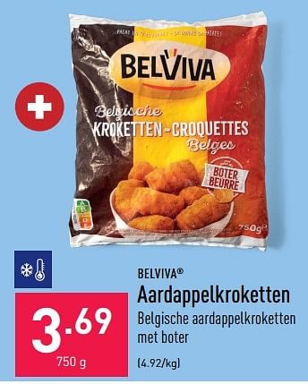Promoties Aardappelkroketten - Belviva - Geldig van 18/11/2022 tot 25/11/2022 bij Aldi