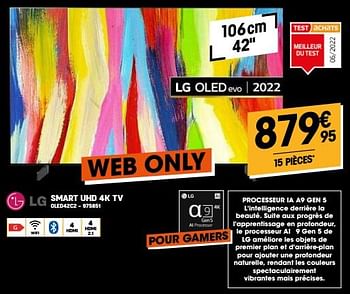 Promotions Lg smart uhd 4k tv oled42c2 - LG - Valide de 10/11/2022 à 22/11/2022 chez Electro Depot