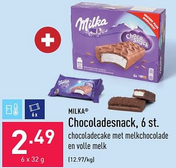 Promoties Chocoladesnack - Milka - Geldig van 18/11/2022 tot 25/11/2022 bij Aldi