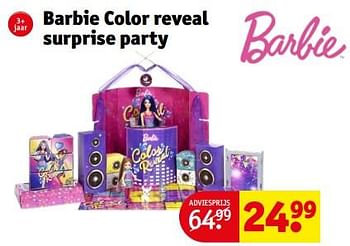 Promoties Barbie color reveal surprise party - Mattel - Geldig van 07/11/2022 tot 20/11/2022 bij Kruidvat