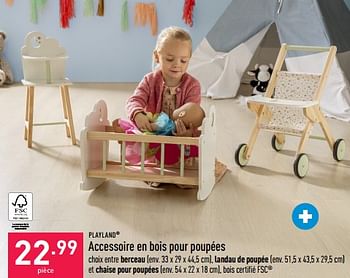 Promotions Accessoire en bois pour poupées - Playland - Valide de 16/11/2022 à 25/11/2022 chez Aldi
