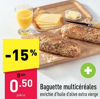 Promotions Baguette multicéréales - Produit maison - Aldi - Valide de 14/11/2022 à 19/11/2022 chez Aldi