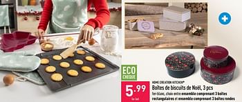 Promotions Boîtes de biscuits de noël - Home Creation Kitchen - Valide de 16/11/2022 à 25/11/2022 chez Aldi