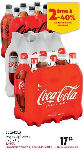 Promotions Coca-cola regular, light ou zero - Coca Cola - Valide de 09/11/2022 à 15/11/2022 chez Match