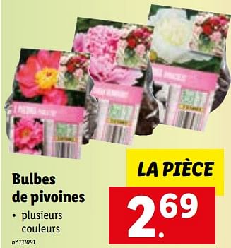 Promotions Bulbes de pivoines - Produit maison - Lidl - Valide de 14/11/2022 à 19/11/2022 chez Lidl