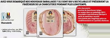 Promotions Charcuterie jambon cuit au four - Saint Alby - Valide de 14/11/2022 à 19/11/2022 chez Lidl