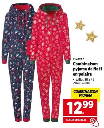 Promotions Combinaison pyjama de noël en polaire - Esmara - Valide de 14/11/2022 à 19/11/2022 chez Lidl