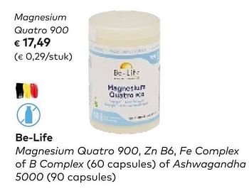 Promoties Be-life magnesium quatro 900 - Be-life - Geldig van 09/11/2022 tot 29/11/2022 bij Bioplanet