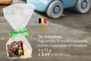 Promoties De schutter figuurtjes in melkchocolade witte chocolade of fondant - De Schutter - Geldig van 09/11/2022 tot 29/11/2022 bij Bioplanet