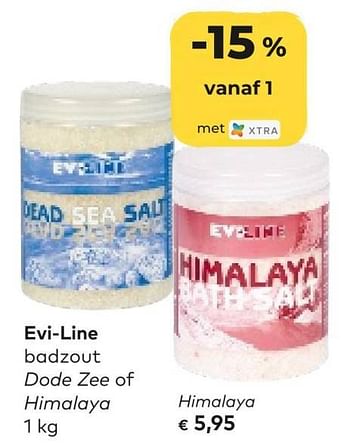 Promoties Evi-line badzout himalaya - Eviline - Geldig van 09/11/2022 tot 29/11/2022 bij Bioplanet