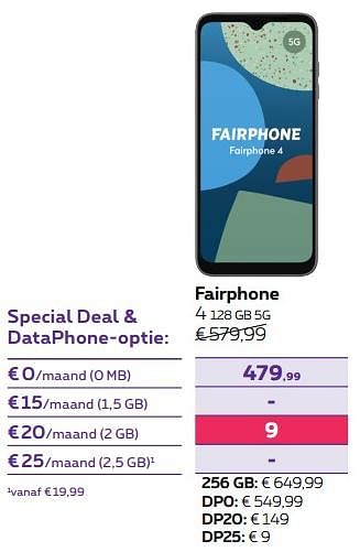 Promoties Fairphone 4 128 gb 5g - Fairphone - Geldig van 02/11/2022 tot 31/01/2023 bij Proximus