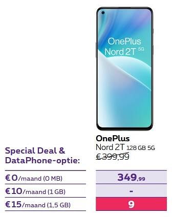 Promoties Oneplus nord 2t 128 gb 5g - OnePlus - Geldig van 02/11/2022 tot 31/01/2023 bij Proximus