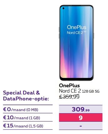 Promoties Oneplus nord ce 2 128 gb 5g - OnePlus - Geldig van 02/11/2022 tot 31/01/2023 bij Proximus