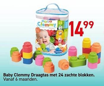 Promoties Baby clemmy draagtas met 24 zachte blokken - Clementoni - Geldig van 18/10/2022 tot 06/12/2022 bij Deproost