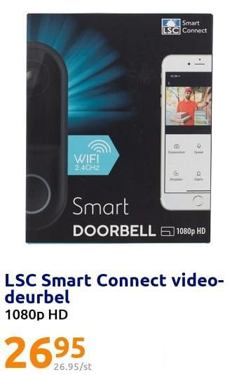 Promoties Lsc smart connect video- deurbel - LSC Smart Connect - Geldig van 09/11/2022 tot 15/11/2022 bij Action