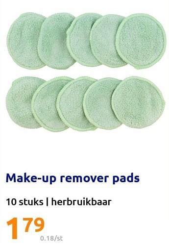 Promoties Make-up remover pads - Huismerk - Action - Geldig van 09/11/2022 tot 15/11/2022 bij Action