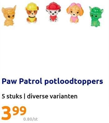 Promoties Paw patrol potloodtoppers - PAW  PATROL - Geldig van 09/11/2022 tot 15/11/2022 bij Action