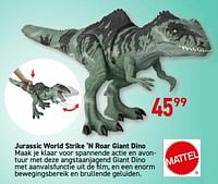 Jurassic world strike ‘n roar giant dino-Mattel