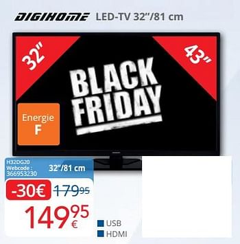 Promoties Digihome` led-tv h32dg20 - Digihome' - Geldig van 14/11/2022 tot 30/11/2022 bij Eldi