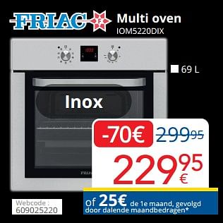 Promoties Friac multi oven iom5220dix - Friac - Geldig van 14/11/2022 tot 30/11/2022 bij Eldi