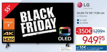 Promoties Lg oled-tv 55``-139 cm lg 55a26la - LG - Geldig van 14/11/2022 tot 30/11/2022 bij Eldi