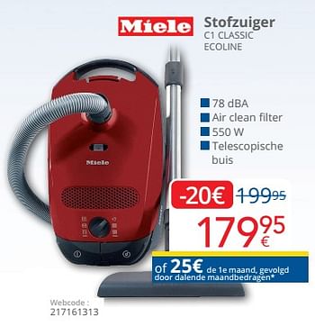 Promoties Miele stofzuiger c1 classic ecoline - Miele - Geldig van 14/11/2022 tot 30/11/2022 bij Eldi