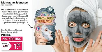 Promotions 7th heaven charcoal detox bubble mask - Montagne Jeunesse - Valide de 09/11/2022 à 03/12/2022 chez De Online Drogist