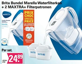 Promoties Brita bundel marella waterfilterkan + 2 maxtra+ filterpatronen - Brita - Geldig van 09/11/2022 tot 03/12/2022 bij De Online Drogist