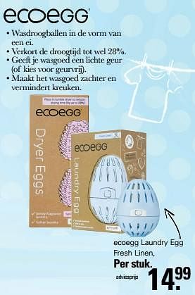 Promoties Ecoegg laundry egg fresh linen - Ecoegg - Geldig van 09/11/2022 tot 03/12/2022 bij De Online Drogist