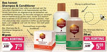 Promoties Shampoo bar + conditioner bergamot + bijenwas - Bee Honest - Geldig van 09/11/2022 tot 03/12/2022 bij De Online Drogist